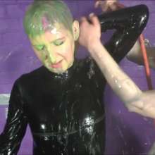 DungeonMasterOne: Latex lesbians Rosemary and Susie in rubber and lots of mess!  Free pics!