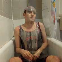 IKeepMineHidden: Roger Covers His Skin Tight Singlet With Slime and Gunge