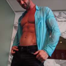 bodybyjake: Mesh CK Briefs and Jeans--Ripping My Button Down Shirt In The Jacuzzi