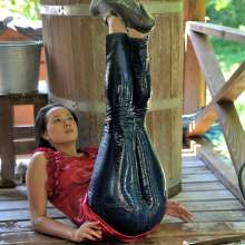 ufa217: Anita relaxes in a hot stone pool.