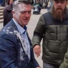 PennyBanks: Straight guy in suit destroyed with milkshake in public humiliation