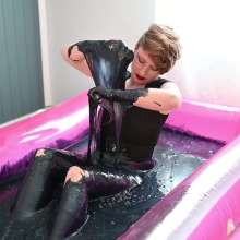 Stella: Stella gets messed up while she is dressed up in a pool of black gunge.