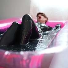 Stella: Stella gets messed up while she is dressed up in a pool of black gunge.