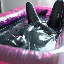 Stella: Stella gets messed up while she is dressed up in a pool of black gunge.