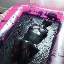 Stella: Stella gets messed up while she is dressed up in a pool of black gunge.