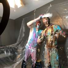 bodybyjake: my buddy and I get pied playing trivia
