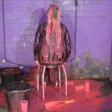 DungeonMasterOne: Felicity in catsuit, boots, and studded dress, makes a mess of herself!