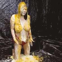 GirlsGetGunged: Kay is Naked, Hands Tied and Destroyed with Food