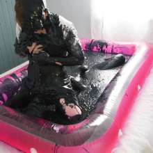 Stella: Stella forces her sub to get messy and fucks him in black goo.