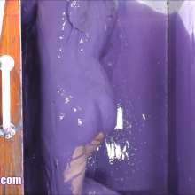 CandyCustard: Ivy fills Speedo swimsuit to the brim plus nude infinity gunging