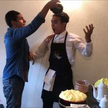 RevSlymsford: Waiter V Customer Piefight: John + Antony End up Naked