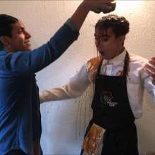 RevSlymsford: Waiter V Customer Piefight: John + Antony End up Naked