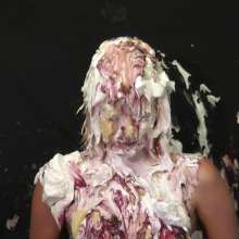 RevSlymsford: BDSM!  Sarah is tied up whilst Jessie trashes her with loads of gooey pies