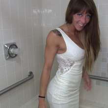 Jayce: Little White dress, barefoot, no bra and my toy?  Jacuzzi?  Big fun!