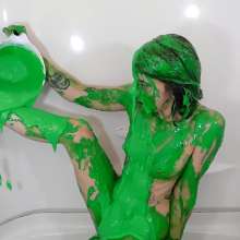 Kaydens: 2 Green Slime Vids: Pink Bikini Vs White Socks