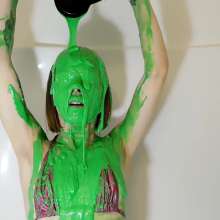 Kaydens: 2 Green Slime Vids: Pink Bikini Vs White Socks