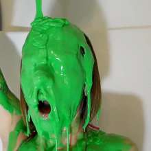 Kaydens: 2 Green Slime Vids: Pink Bikini Vs White Socks