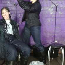DungeonMasterOne: All Denim Water Game: Rosemary and Purity soaking wet!