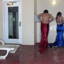 Jayce: Cosplay Pool Race to the Gowns... Dixie's Last Wetlook Vid!