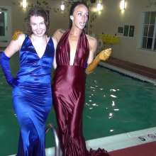 Jayce: Cosplay Pool Race to the Gowns... Dixie's Last Wetlook Vid!