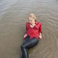 eileenvogel: W288 Eileen in leather pants and satin blouse