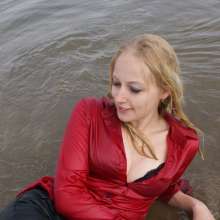 eileenvogel: W288 Eileen in leather pants and satin blouse