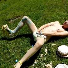 RevSlymsford: New: Kaydens' Outdoor Pie Pantyhose Play