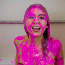 messyhot: Lainey London Destroyed with Pink and Blue Slime