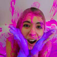 messyhot: Lainey London Destroyed with Pink and Blue Slime