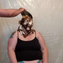 curiousvixen84: Messy Humiliation with Pies, Slime, and Chocolate Syrup