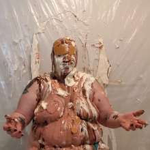 curiousvixen84: Messy Humiliation with Pies, Slime, and Chocolate Syrup