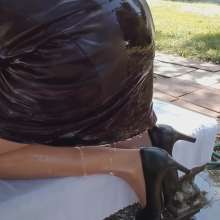 MadelineOasis: Nice Skirt and Blouse Soaked Outdoors
