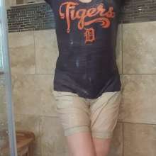 MadelineOasis: Short Scene with Shorts and Tee in Shower
