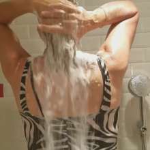 MadelineOasis: My Zebra Dress and Satin Slip in the Shower