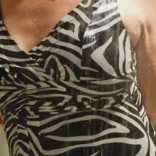 MadelineOasis: My Zebra Dress and Satin Slip in the Shower