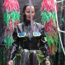 LiquidX: The Human Carwash: Louise in Latex Military Catsuit