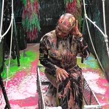 LiquidX: The Human Carwash: Louise in Latex Military Catsuit