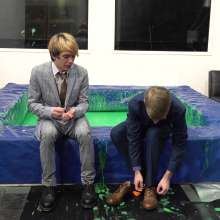 WamtasticUK: Two Guys Wrestle In Suits In Massive Slimy Pit