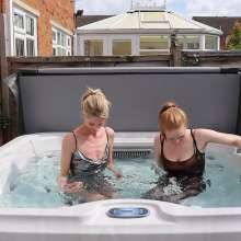 AuroraWetlook: Aurora and Rebecca Wet Look Hot Tub Dare!