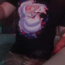 Swampert Hoennson: Bathing and Ripping with My Cute Kitsune and Fox T-shirt!