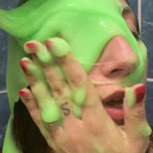 Top Messy Girls: Girl Playing with Thick Green Slime!