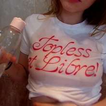 Big_Tits_Gunge: Lauren's 'Topless and Libre' Camel Toe Oil Shower!