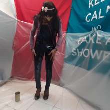 Wetlook Doll: Messy Jumpsuit Denim Oil