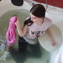 Wet Live Team: Nastya Got Wet in a Cute T-shirt without a Bra