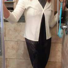 MadelineOasis: A Nice Pinstripe Office Dress and Sweater in Shower