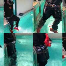 vstyle83: Pool Time in G-Star Raw Jeans, Silky Boxers and Nike Sneaks