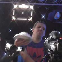 LiquidX: Lisa and Michaela Pie and Gunge Male Producer during Live Filming!