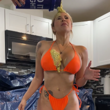 Slimed Models: Bella Gets a Particularly Nasty One.