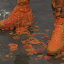WamtasticUK: Ste Tied in PVC Mr Riegillio Track Suit Gunge Pool