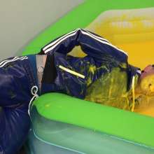 WamtasticUK: Ste Tied in PVC Mr Riegillio Track Suit Gunge Pool